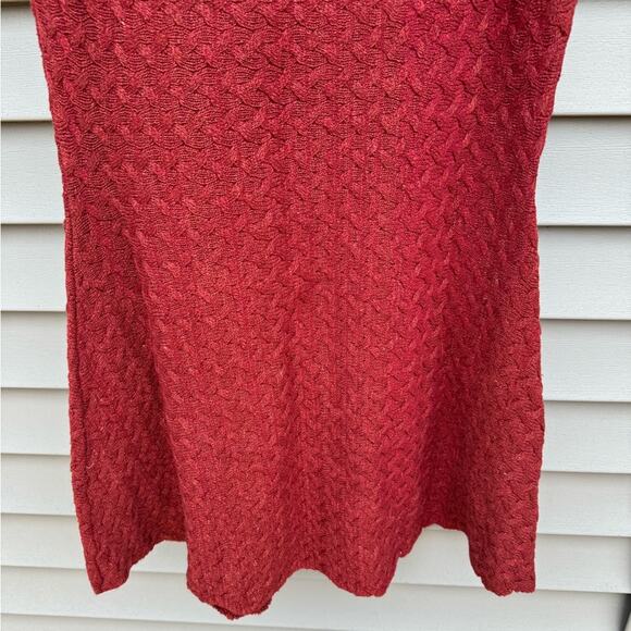 💚SALE: NWT Love Riche size L Cable Knit Sleeveless Wool Blend Dress - Rust Red - Picture 11 of 13